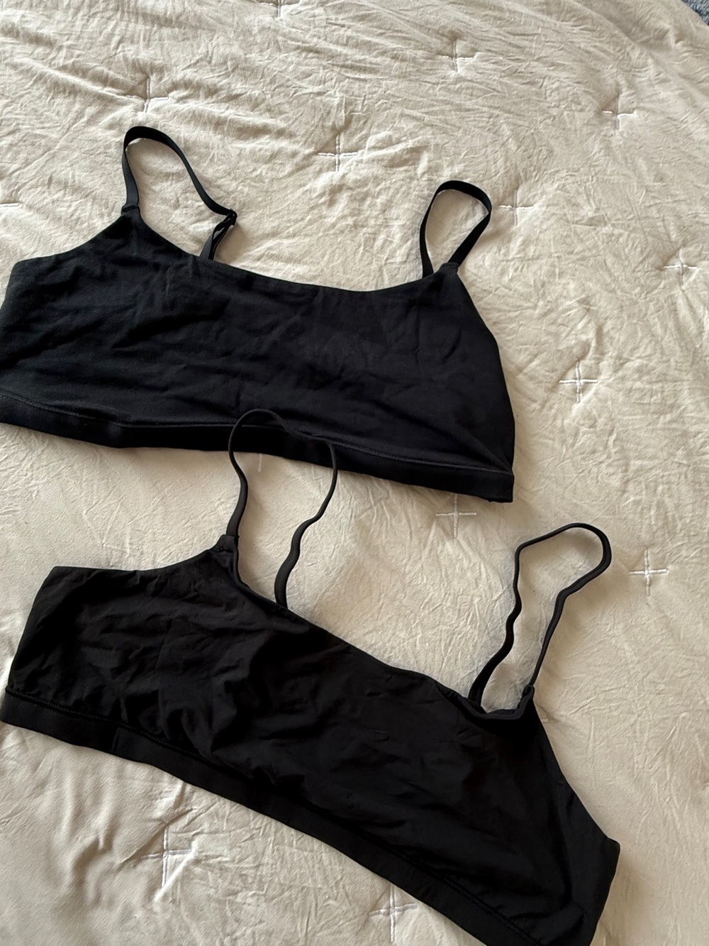 Quince Black Seamless Crop Bralettes (Set of 2)